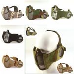 Tactical Airsoft Paintball Half Face Mask Ear Protection Steel Wire Mesh Mask UK