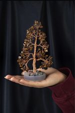 Tiger’s Eye Tree of Life Ornament – 5 × 15 cm