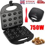 Electric Walnut Cake Maker 750W Nonstick Walnut Cookie Mould Mini Nut Waffle Kit