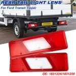 PAIR / FOR FORD TRANSIT MK8 2014 TIPPER CHASSIS REAR TAIL LIGHT LAMP LENSES 2x