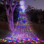 Christmas Decoration Lights 320 LED Waterfall Christmas Tree Lights 10" Star