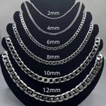 Italian Style Heavy Solid 925 Silver Sterling Curb Chain - For Women, Men & Boys
