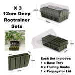 3 X Haxnicks Deep Rootrainer Set Root Trainer Books Cells Plug Plant Seed Tray 