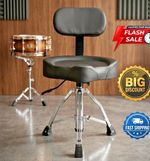 Drum Throne with Backrest Hydraulic Drum Stool Adjustable Height Heavy Duty UK
