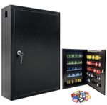 Key Safe Cabinet Lockable Wall Mounted 100 Key Capacity Numbered Hooks with Tags