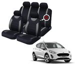 FOR Ford Fiesta Black & Grey Car Seat Covers Protectors Full Set Washable Pet
