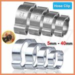 Double Ear Clamp O Clips Air Silicone Petrol Water Fuel Hose Pipe Clip ID 3-40mm