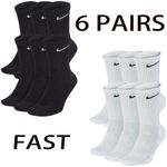 NEW Nike Dri-Fit 6-Pair Crew Socks - Cushioned for Gym & Sport, Unisex %%%