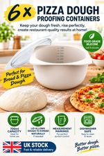 6 x Silicone Dough Proofing Bowls 700ml & Lids – Bread & Pizza Dough ooni 