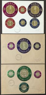 Tonga Gold Coinage Issue 1962 Wheels Set of 3 First Day Covers Rare