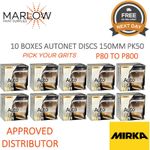 MIRKA AUTONET NET ABRANET ABRASIVE GRIP SANDING DISCS 150MM PK50 -  10 BOX DEAL