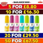 BAR JUICE 5000 Nic Salt 10ml E Liquid 5mg/10mg/20mg Vape Juice 50/50 VG/PG