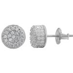 Real 925 Silver Round Earrings 2.6ct Moissanite Passes Tester Studs Iced Hip Hop