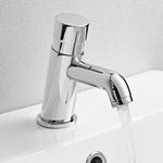 Push Button Non Concussive Basin Tap Chrome, Self-Closing, Adjustable timer/temp