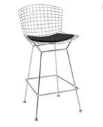 Original Knoll Harry Bertoia Bar Stool Chrome Removable Black Seat Pad X4 Avail