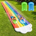 Water Slide Mat, 15.7FT/480CM Slip Slide with 2 Bodyboards, Garden Water Slide w