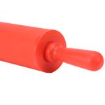 Mini Silicone Rolling Pin Plastic Handle Red Baking Dough Pastry Tool Kitchen