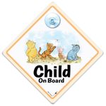 Winnie The Pooh Child On Board Sign, Baby on Board Sign For Kids In Car