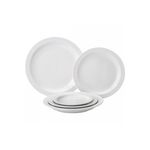 6 x OrionTableware White Dinner Plates Narrow Rim Porcelain White Serving Dishes