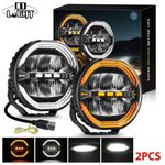 2x 9inch LED ROUND Driving Spot Work Light Offroad DRL Spotlight 4X4 Truck Black