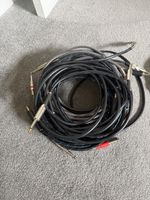 10 x Guitar Cables Various Lengths + 3 x Audio Cables - Job Lot