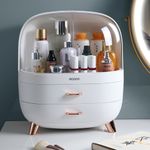Large Cosmetic Skincare Organiser Make-up Vanity Case Drawers Storage Box White