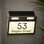 House Number Plaque Personalised House Signs LED Solar Light Door Numbers
