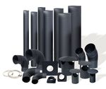 BLACK STEEL FLUE LINER PIPES BENDS RAIN CAPS WALL BRACKETS for stoves - CHIMNEY