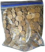 Unsearched 500 Wheat Pennies with Bonus: Indian Head Penny + Silver Dime