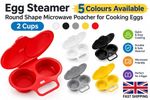 Colourful Egg Steamer - Round Shape Microwave Poacher for Cooking Eggs - 2 Cups