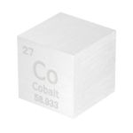 Cobalt Cube, 1" High Density Metal Element Cube for Education, Silver