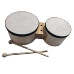 Bongo Drums 5” and 6” Compact for Kids Adults Beginners Wood Percussion