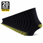 Men’s 20 Pairs Work Socks Workwear Boot Socks Cotton Rich Durable Soft Fit 6-11