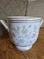 Milton Haddon Hall Pattern Cachepot Planter with Handles Floral Design