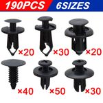 190PCS Car Body Plastic Auto Fasteners Push Trim Clips Pin Rivet Bumper Kits