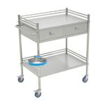 2-Tier Stainless Steel Hospital Medical Utility Cart Dinner Service Trolley  UK