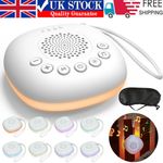 Portable White Noise Sound Machine Sleep Adults Children RGB Light 20 Sounds UK