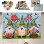 52*38cm Flower Dwarf Design Carpet Latch Hook Kit Rug Embroidery Material Pack