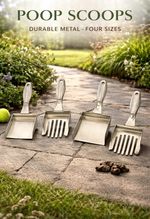 Dog poo scooper - stainless steel made in the UK