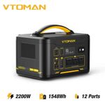VTOMAN Jump 2200 Portable Power Station 2200W 1548Wh Extra Battery Solar Panel 