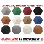 2.5/2.7/3/3x2M Replacement Fabric Garden Parasol Canopy for 6 8 Arm Umbrella