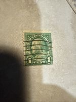 Benjamin Franklin Green One 1 Cent U.S. stamp nice cancel mint slight hinge 