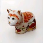 Royal Crown Derby Spice Kitten Paperweight - Gold Stopper