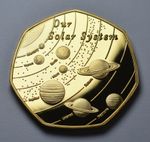 OUR SOLAR SYSTEM 24ct Gold Commemorative. Space/Planets/Stars Earth/Moon/Mars 