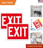 2 Pack High Visibility Aluminum Exit Signs - Easy Install for Safety Compliance
