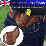 TOURBON Leather Folding Knife Sheath EDC Pouch with Belt Loop Tool Case Camping