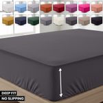Full Fitted Bed Sheet Extra Deep 25 cm Single Double Super King Size Sheets UK