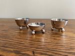 ANTIQUE PAIR JOHN SHERWOOD BIRMINGHAM C1840 SILVER PLATED SALTS PLUS 1 OTHER