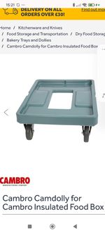 Cambro CD400401 Camdolly 28-1/8"L x 21-1/16"W x 9"H - Slate Blue