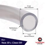 9mm PVC Tube Clear Plastic Hose/Pipe - Food Grade - Fish/Pond/Car/Aquariums/Air